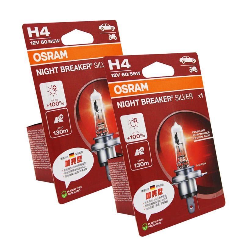 OSRAM 加亮型100% H4 汽車原廠燈泡 公司貨(2入)