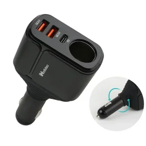 infotec CC104 雙QC3.0+PD車用點菸器擴充座 INF-CC-104