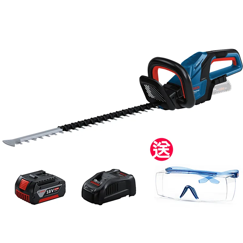 BOSCH博世 18V無刷鋰電修籬機(4.0Ah電池+8A快充組) GHE 18V-60 再送3M安全護目鏡