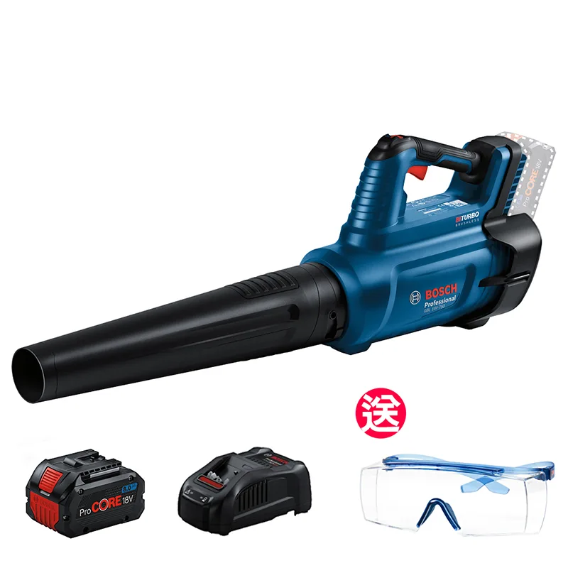 BOSCH博世 雙渦輪免碳刷鼓風機/吹葉機(8.0Ah電池+8A快充組) GBL 18V-750 再送3M安全護目鏡
