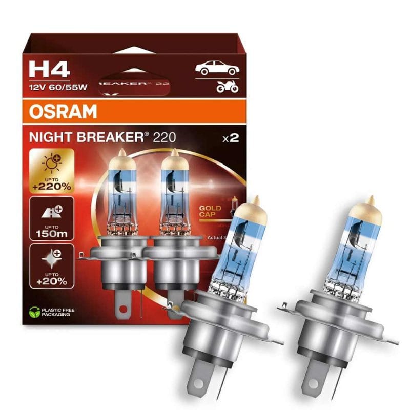 OSRAM H4 NIGHT BREAKER 220 加亮220%汽車燈泡 2入/組 公司貨《送 萬用彈片收納包》