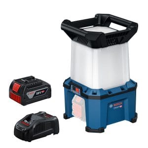BOSCH博世 18V鋰電照明燈(4.0Ah電池+8A快充組)GLA 18VH-7500/360°工地照明/農用夜間照明