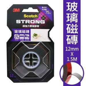 3M 玻璃磁磚V1204N SCOTCH 超強力雙面膠帶(12mm x 1.5米)