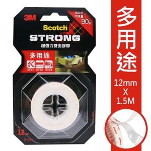 3M 多用途V1205N SCOTCH 超強力雙面膠帶(12mm x 1.5米)