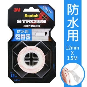 3M 防水用V1207N SCOTCH 超強力雙面膠帶(12mm x 1.5米)