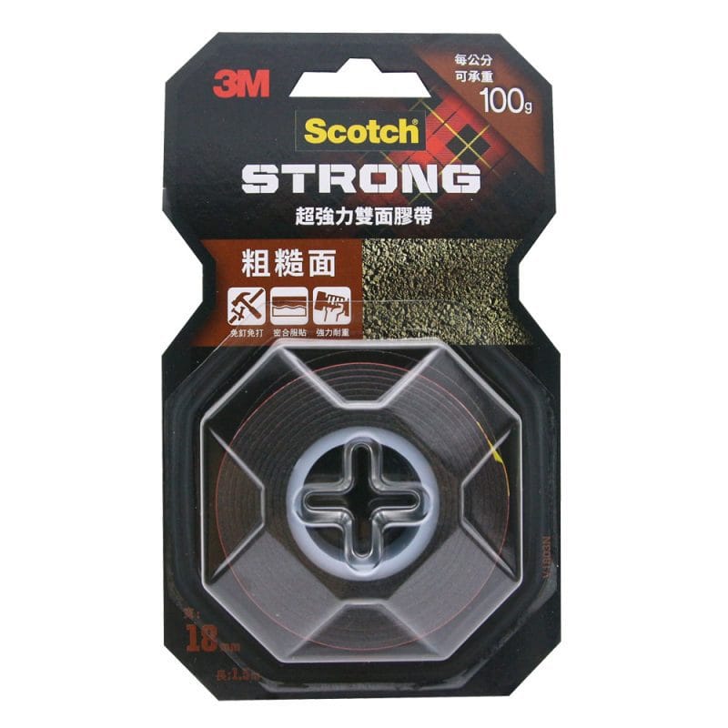 3M 粗糙面V1803N SCOTCH 超強力雙面膠帶(18mm x 1.5米)