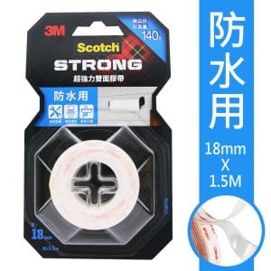 3M 防水用V1807N SCOTCH 超強力雙面膠帶(18mm x 1.5米)