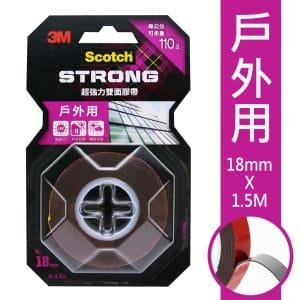 3M 戶外用V1808N SCOTCH 超強力雙面膠帶(18mm x 1.5米)