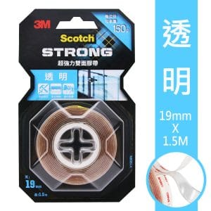 3M 透明V1909N SCOTCH 超強力雙面膠帶(19mm x 1.5米)