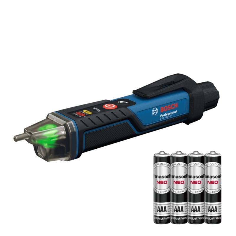BOSCH博世 非接觸式電壓測試儀/驗電筆 GVD 1000-17 (送Panasonic國際牌 黑錳4號4入)
