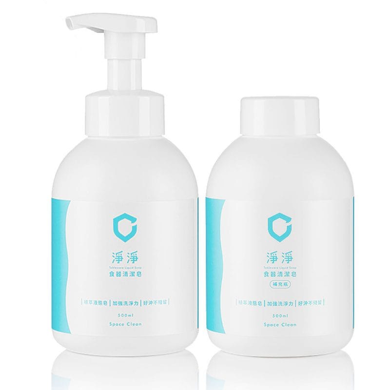 【淨淨】食器清潔皂/按壓瓶 500ml + 補充瓶 500ml