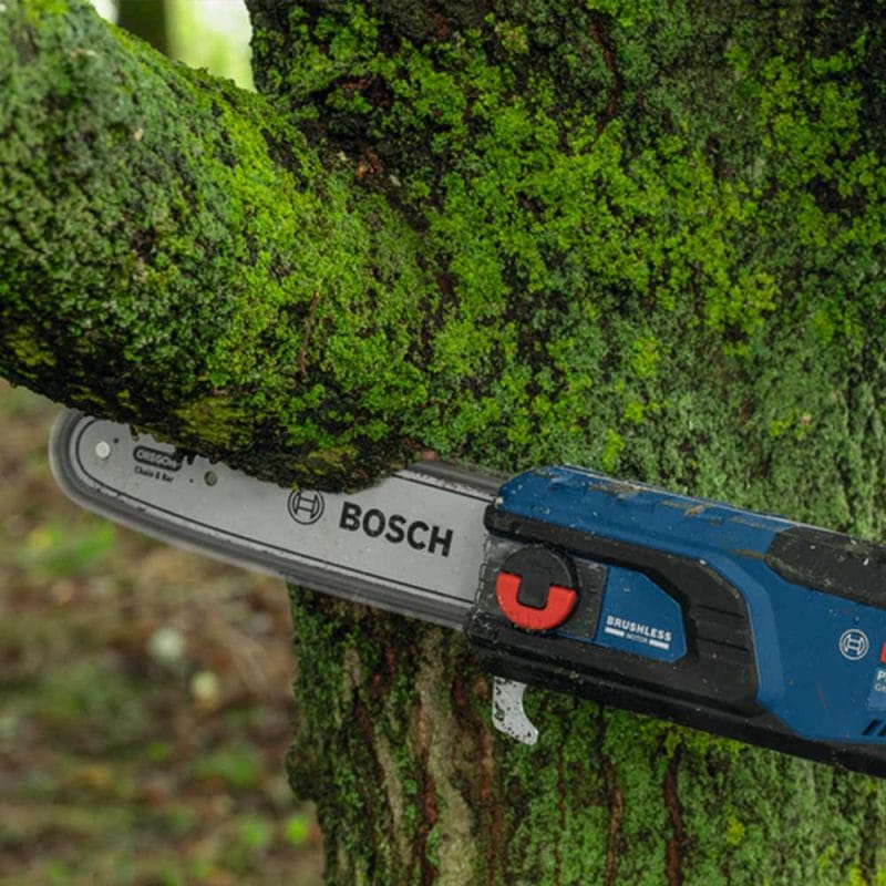BOSCH博世 18V無刷鋰電鏈鋸機/伸縮式修枝剪(5.0Ah電池+8A快充組) GKE 18V-25 TP 再送3M安全護目鏡