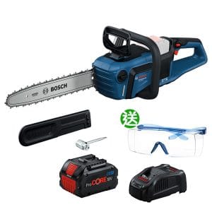 BOSCH博世 18V雙渦輪無刷鋰電鏈鋸機(8.0Ah電池+8A快充組) GKE 18V-40 再送3M安全護目鏡