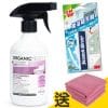 【3M x 有機生活】浴廁清潔組-清潔劑（大黃/野蒜草／500ml）+隨手刷《送去污擦拭布3入》