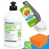 【3M x 有機生活】碗盤清潔組-洗碗精/蔬果清潔劑（青檸/薄荷／500ml）+ 萬用清潔刷《送廚房擦拭布3入》