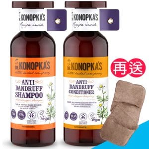 【珂諾譜】［清爽抗屑］洗髮精+潤髮乳-Dr. Konopka's《贈手套式速乾巾》