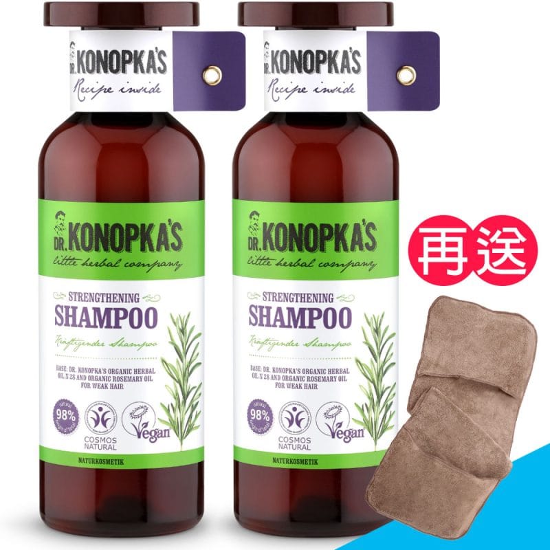 【珂諾譜】［光澤Q彈］洗髮精（500ml／2入）Dr. Konopka's《贈手套式速乾巾》