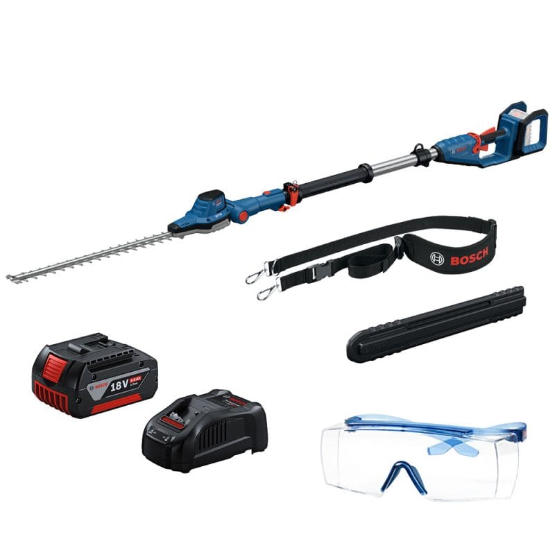 BOSCH博世 18V無刷鋰電高枝籬笆剪/樹籬剪(4.0Ah電池+8A快充組) GHE 18V-50 TP 再送3M安全護目鏡