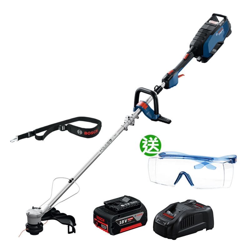 BOSCH博世 18V鋰電無刷割草機(5.0Ah電池+8A快充組) GRT 18V-40 再送3M安全護目鏡
