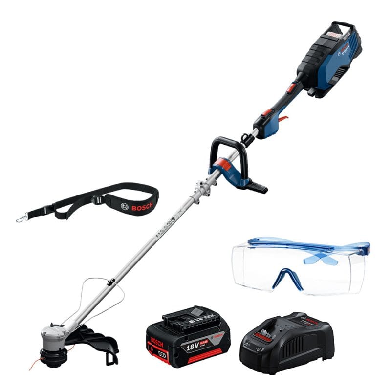BOSCH博世 18V鋰電無刷割草機(5.0Ah電池+8A快充組) GRT 18V-40 再送3M安全護目鏡
