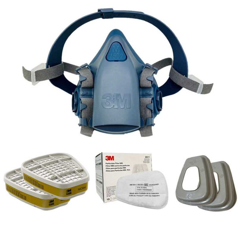 MA-D002_S00039 3M 7502防毒面具X高階濾罐套組(6006高階綜合濾毒罐+5N11過濾棉+濾蓋)