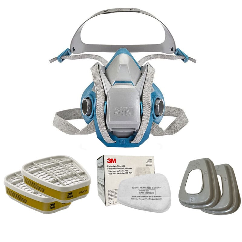 3M 6502QL防毒面具X高階濾罐套組(6006高階綜合濾毒罐+5N11過濾棉+濾蓋)
